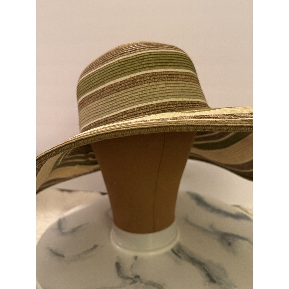 Cappelli Straworld Womens Wide Brim Paper Braid Packable Sun Hat Striped One Siz
